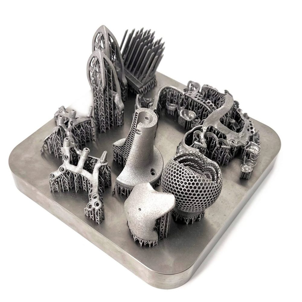 metal 3d printed forms (titanium) by 2onelab