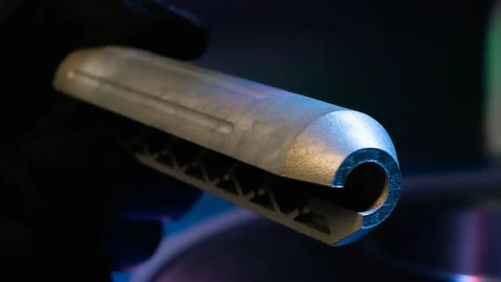 3D-printed silencer backside and printed by wCreate Plus