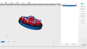 Creation of the 3D print job in the 2Build CAM software.