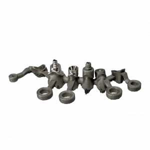 Hybrid manufactured bridge with implant connection (CoCr)