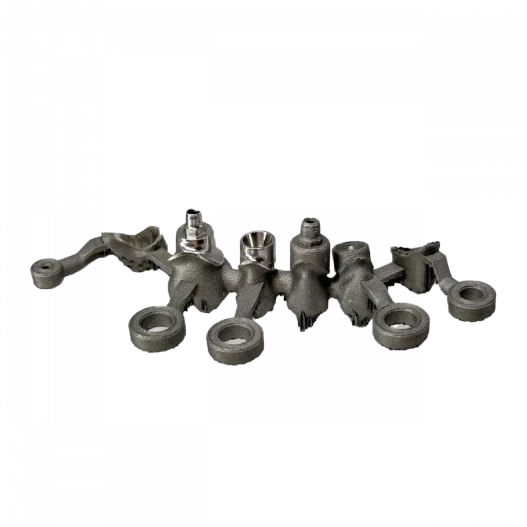 Hybrid manufactured bridge with implant connection (CoCr)