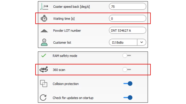 2Build update 1.3.1 - Waiting Time Parameter & 360° Scan Parameter